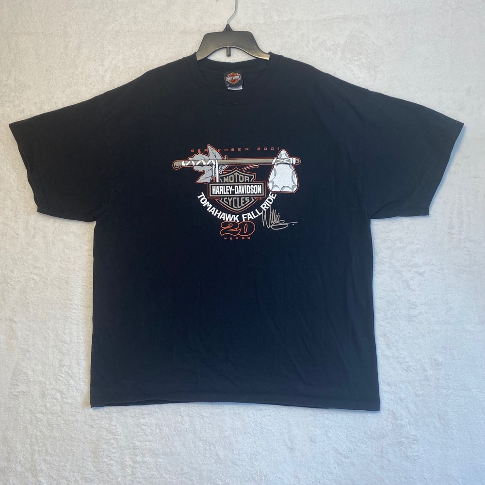 Harley Davidson Tomahawk Fall Ride 20 Years T Shirt Motorcycle Biker 2XL